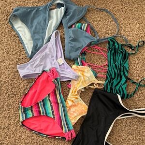 Mixed Color Women’s Swim Bottoms Bundle - 5 tops, 3 bottoms (includes 2 sets)
